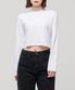 우먼즈 크루 넥 크롭 긴소매 티셔츠 [화이트]