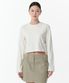 우먼즈 크루 넥 크롭 긴소매 티셔츠 [크림]