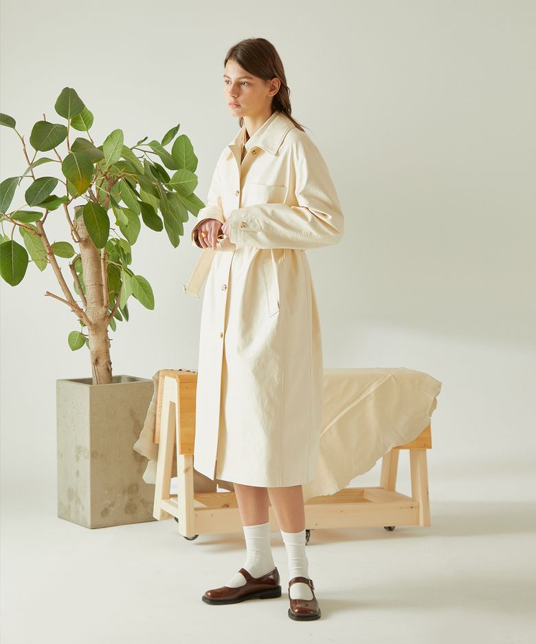 LEATHER SINGLE COAT IVORY