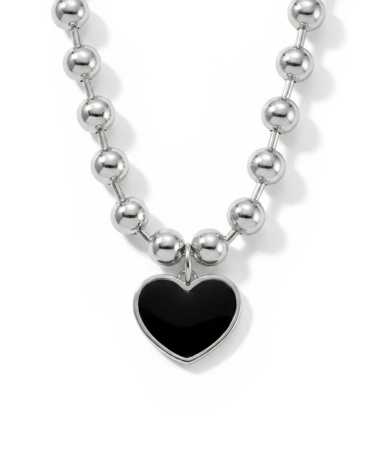 논논(NONENON) BIG BLACK LOVE NEC SILVER925 (DOODLE)