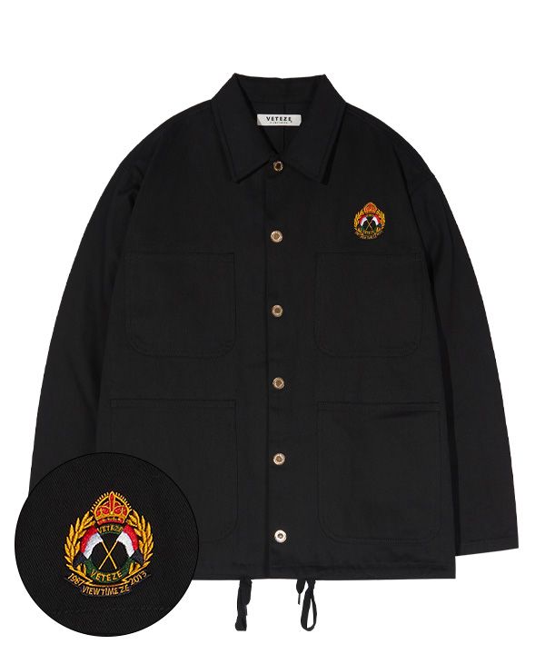 【VETEZE】22SS★  Flag Coverall Jacket MUSINSA | VETEZE Royal Flag Coverall Jacket (Black)