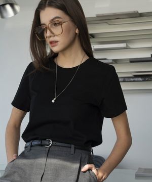 A3403 Signature silket T-shirt_Black