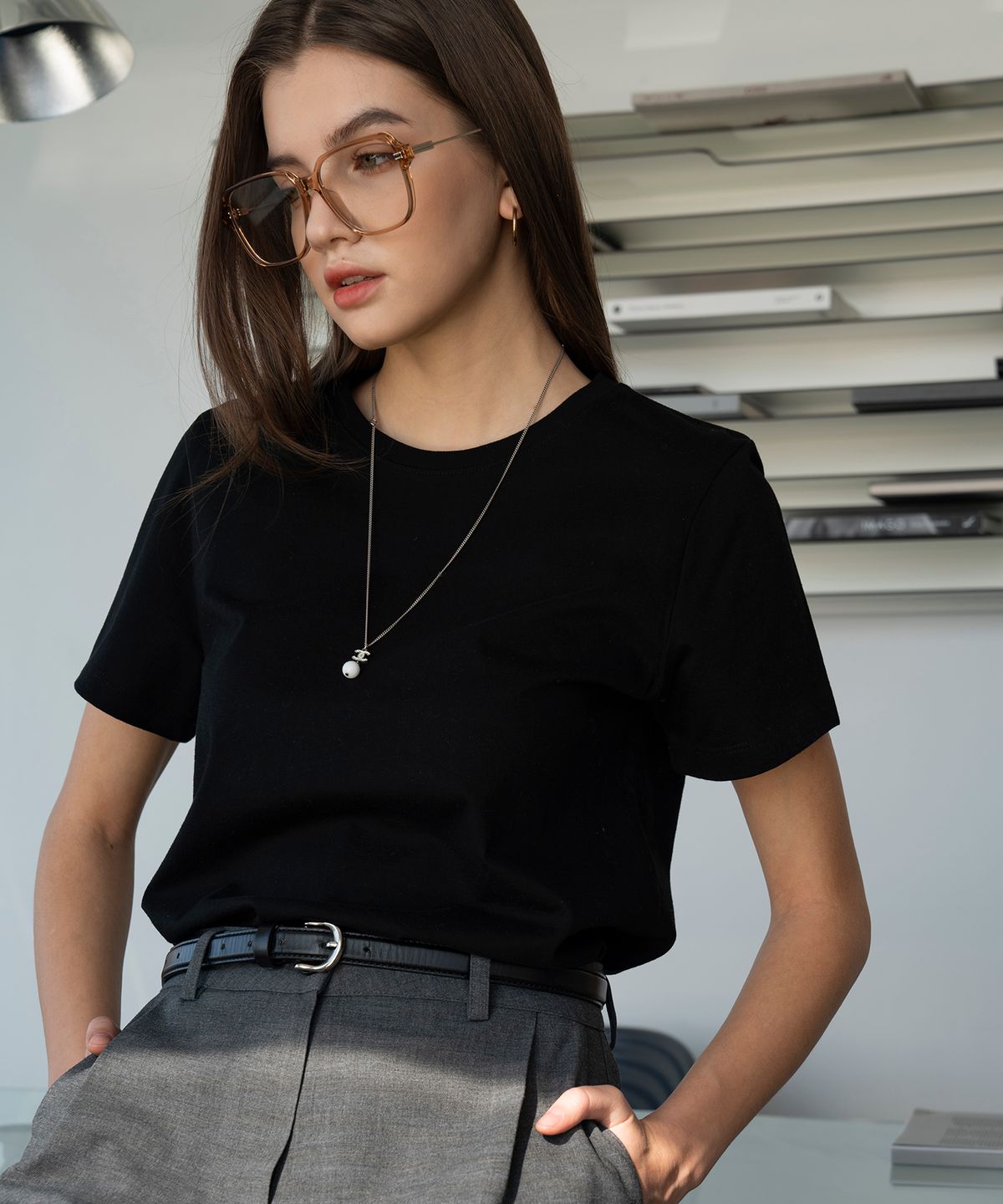 반원 아틀리에(VANONE ATELIER) A3403 Signature silket T-shirt_Black