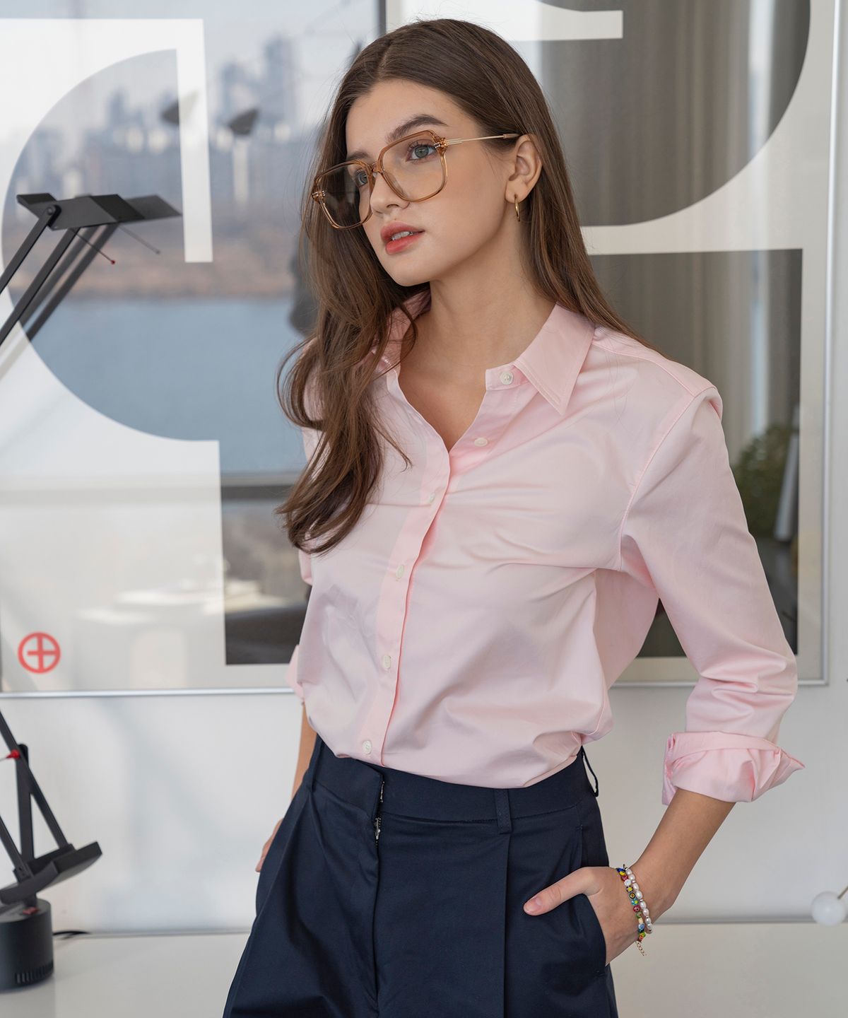 반원 아틀리에(VANONE ATELIER) A3402 Classic standard shirts_Rose pink