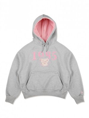 [기모선택]우먼즈 크롭 베어프렌즈 엠보자수 후드 라이트핑크(FCB3TS359W)