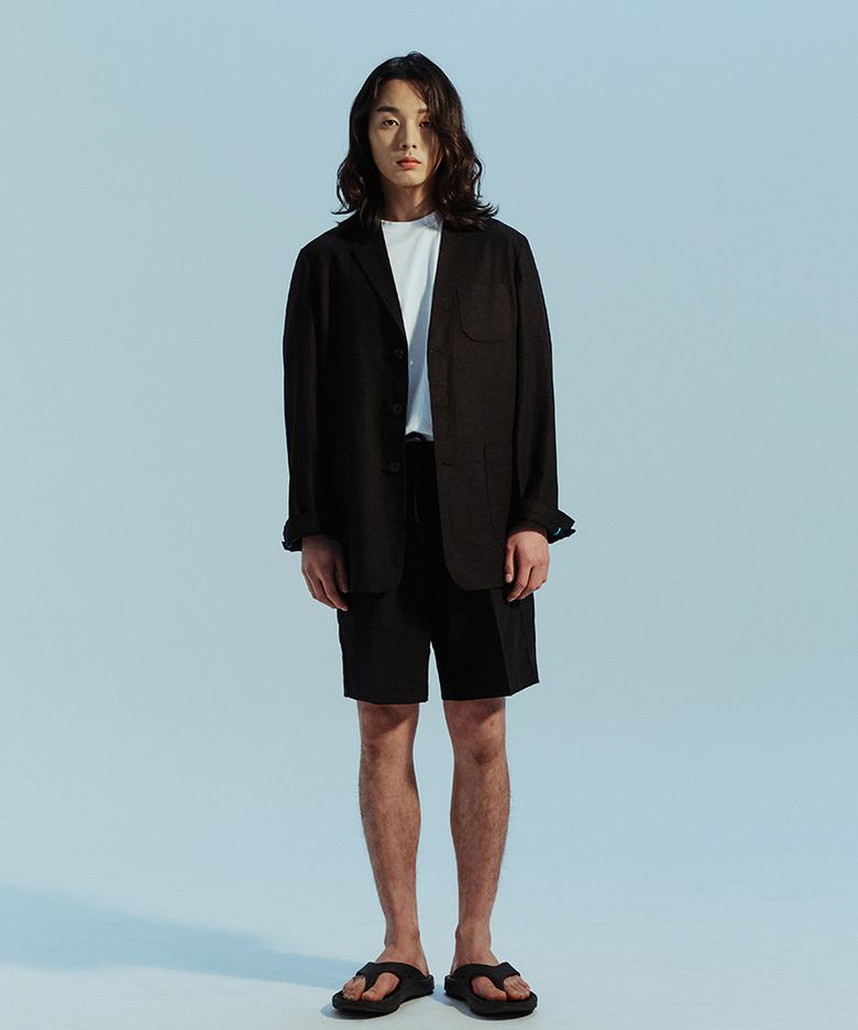 소소 린넨 하프 팬츠 셋업 (BLACK)