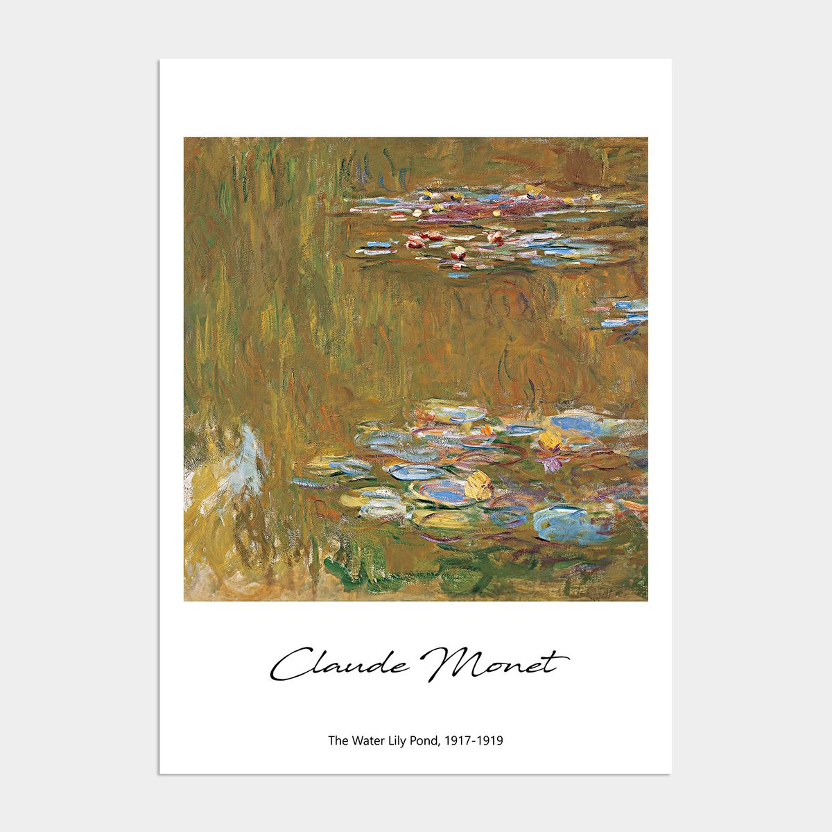 멜팅스튜디오(MELTING STUDIO) 클로드 모네 액자 인테리어 전시 포스터 / 05번 The Water Lily Pond 1917-1919