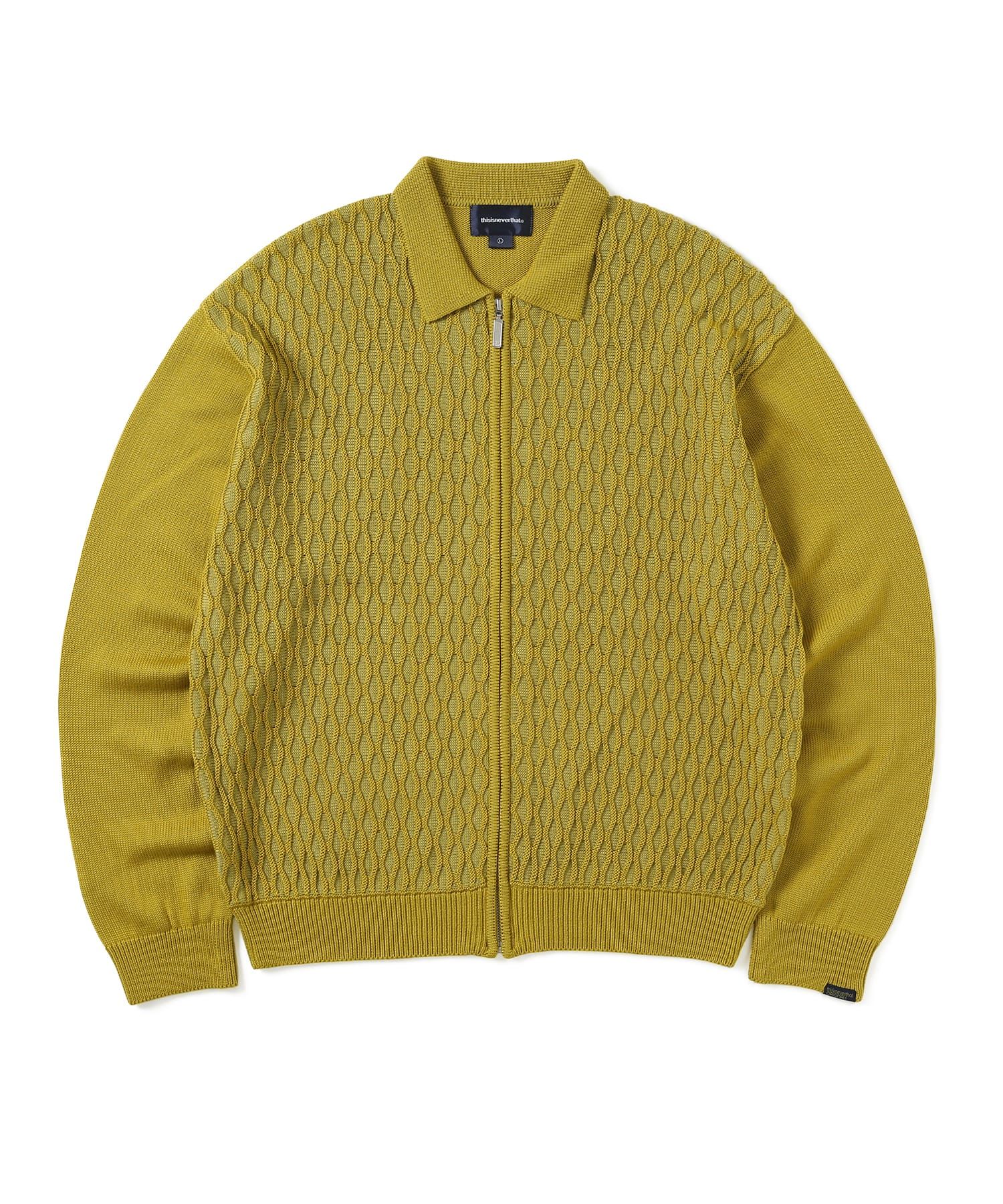 MUSINSA | thisisneverthat (SS22) Chain Zip Up Polo Mustard