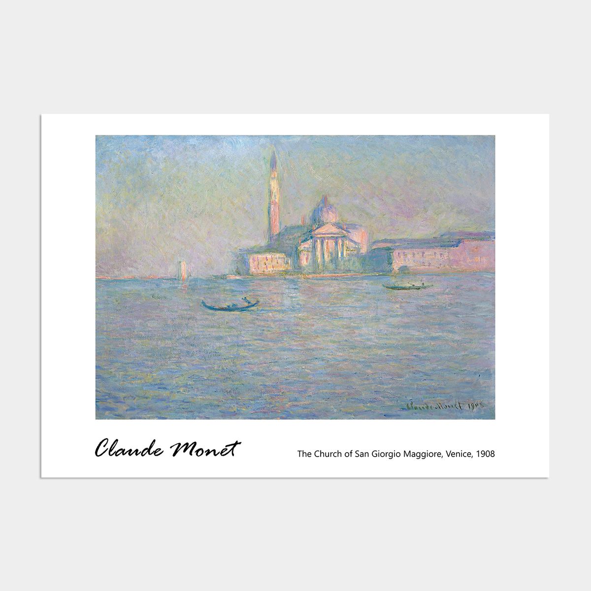 멜팅스튜디오(MELTING STUDIO) 클로드 모네 액자 인테리어 전시 포스터 / 17번 The Church of San Giorgio Maggiore Venice 1908