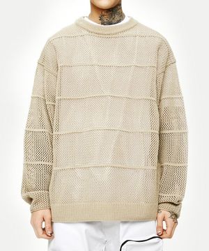 FISHNET 오버핏 니트 Sand Beige