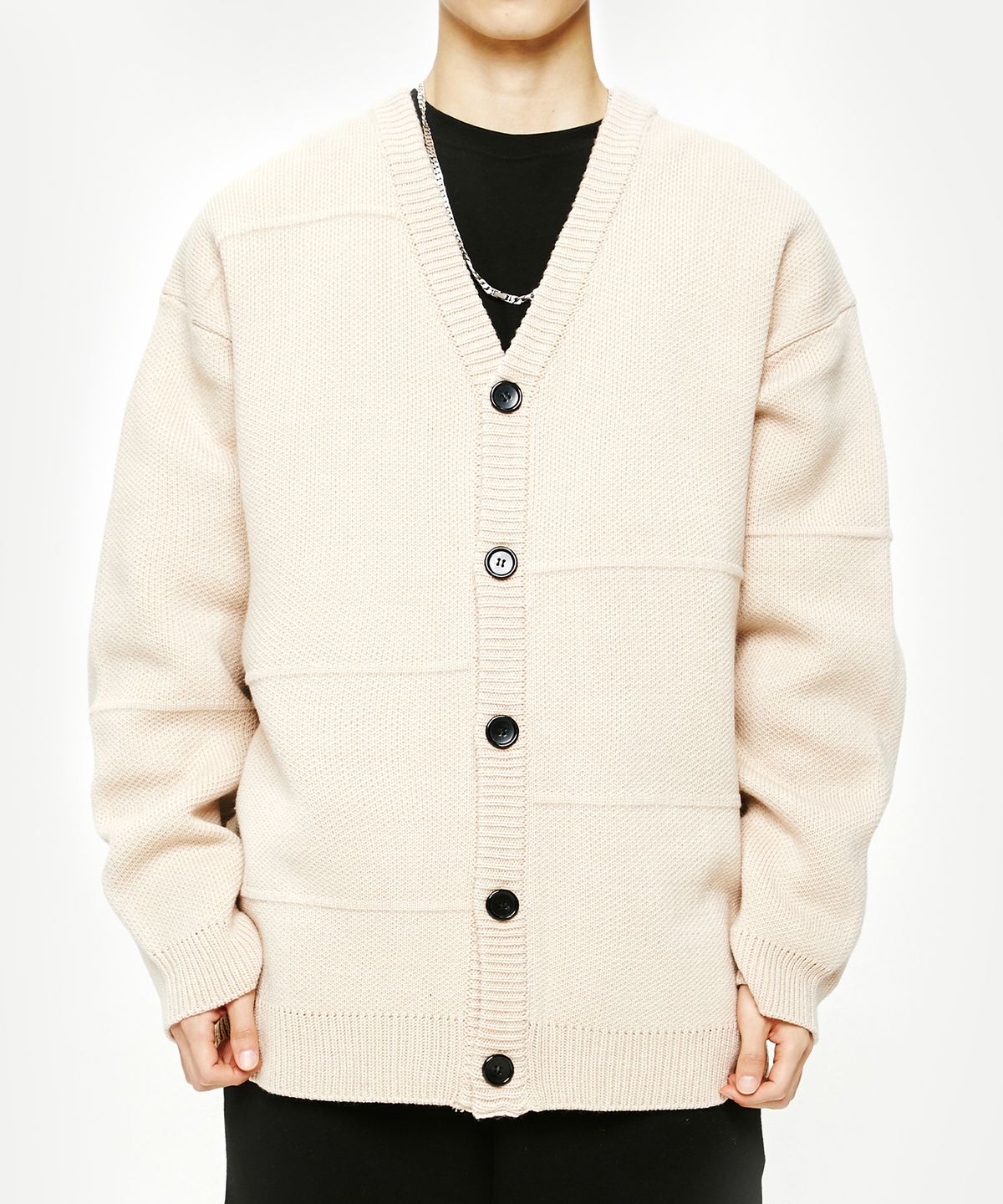 크리틱(CRITIC) CUTTING POINT KNIT 가디건 Sand Beige
