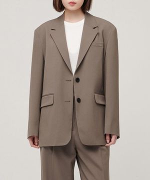 우먼즈 오버 숄더 오버사이즈 블레이저 [더스티 베이지]