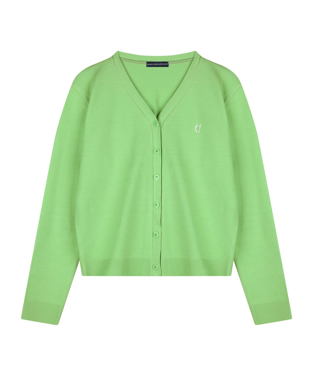 하드코어 해피니스(HARDCORE HAPPINESS) LOGO BASIC CARDIGAN Light green