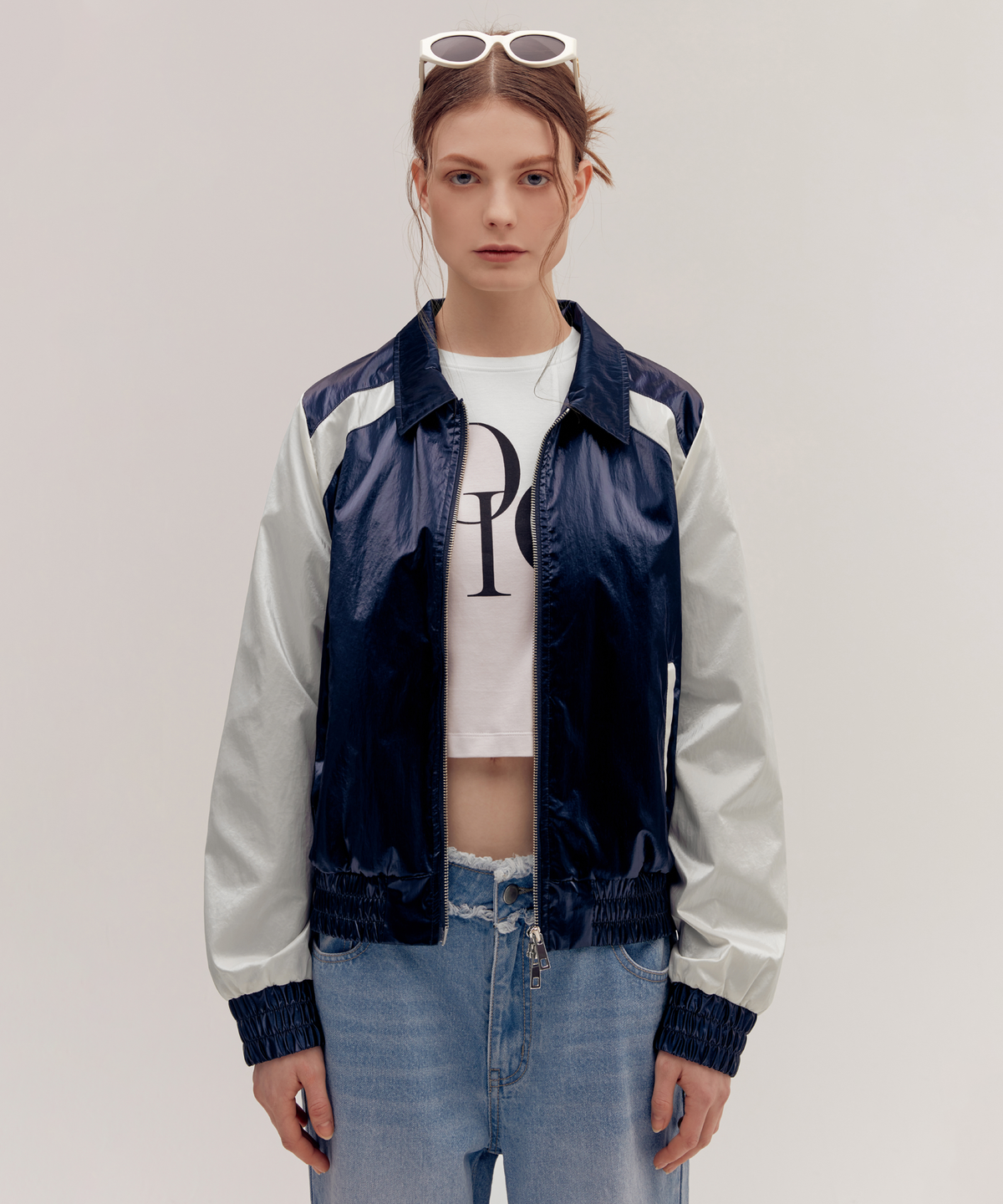 오아이오아이 컬렉션(OIOI COLLECTION) COATING JUMPER [NAVY]