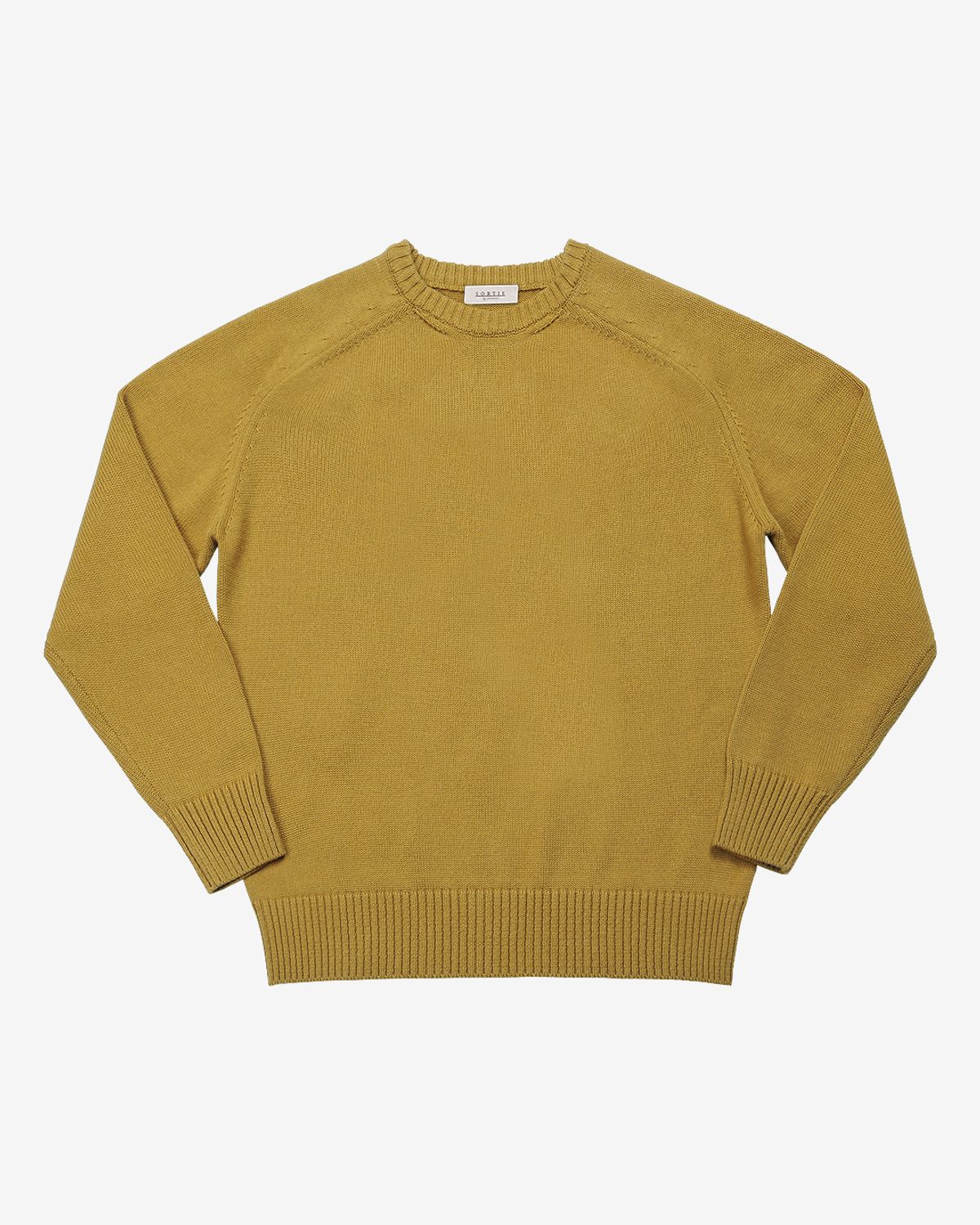 솔티(SORTIE) Saddle Crew neck Knit (Yellow)