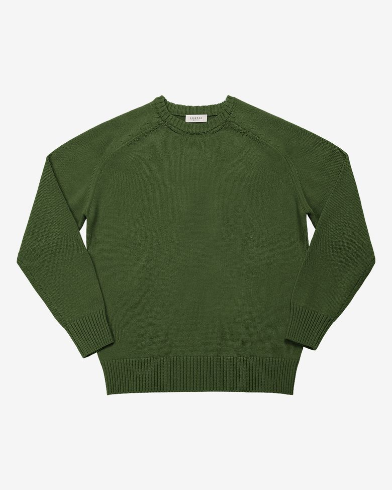 Saddle Crew neck Knit (Green)