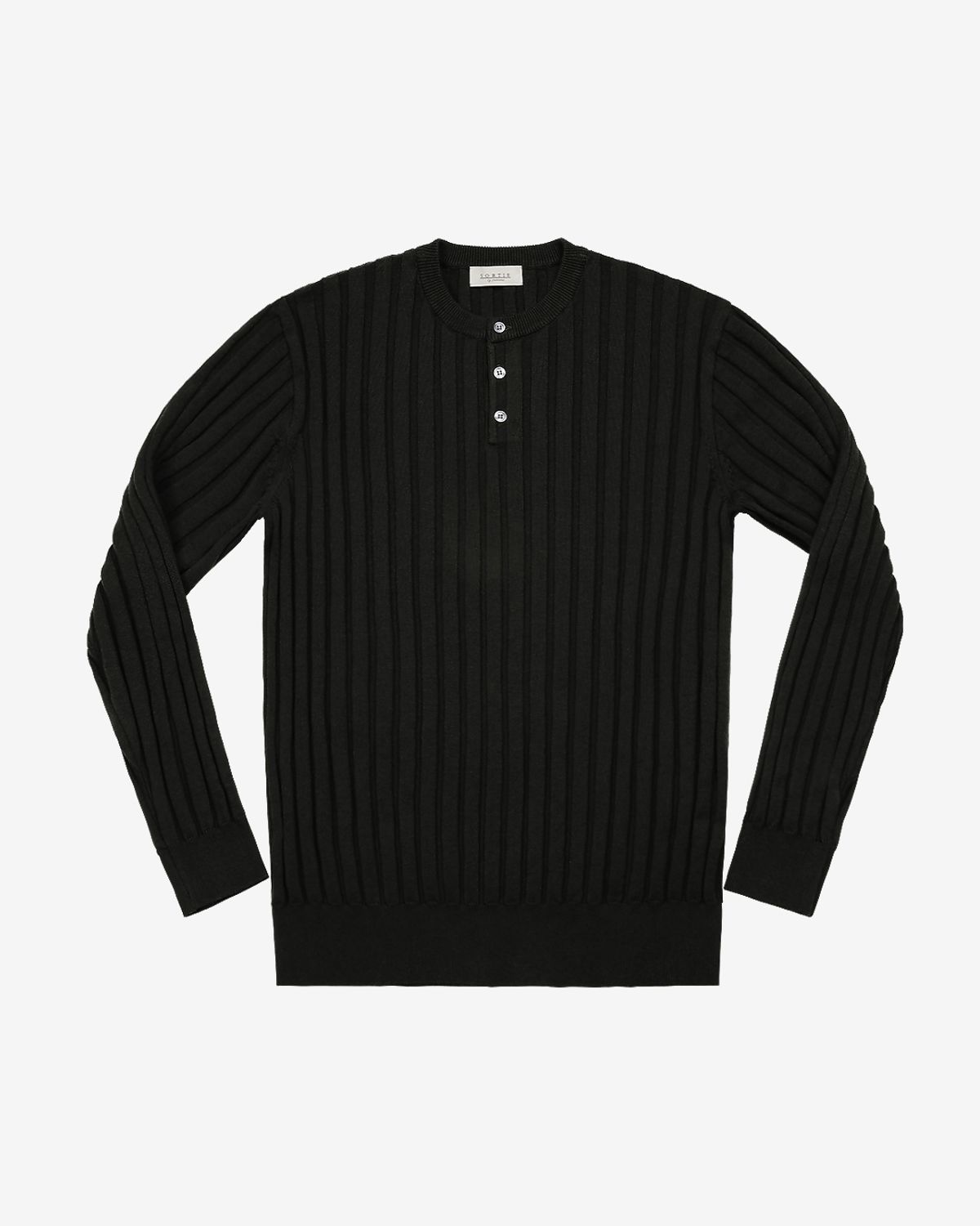 솔티(SORTIE) Reverse Henly neck Knit (Black)