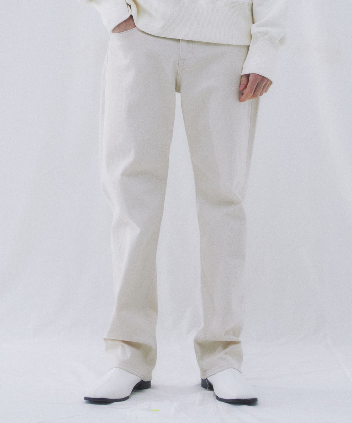 핀스드룩(FINSDRUCK) MENS DAILY WIDE FIT JEAN_CREAM