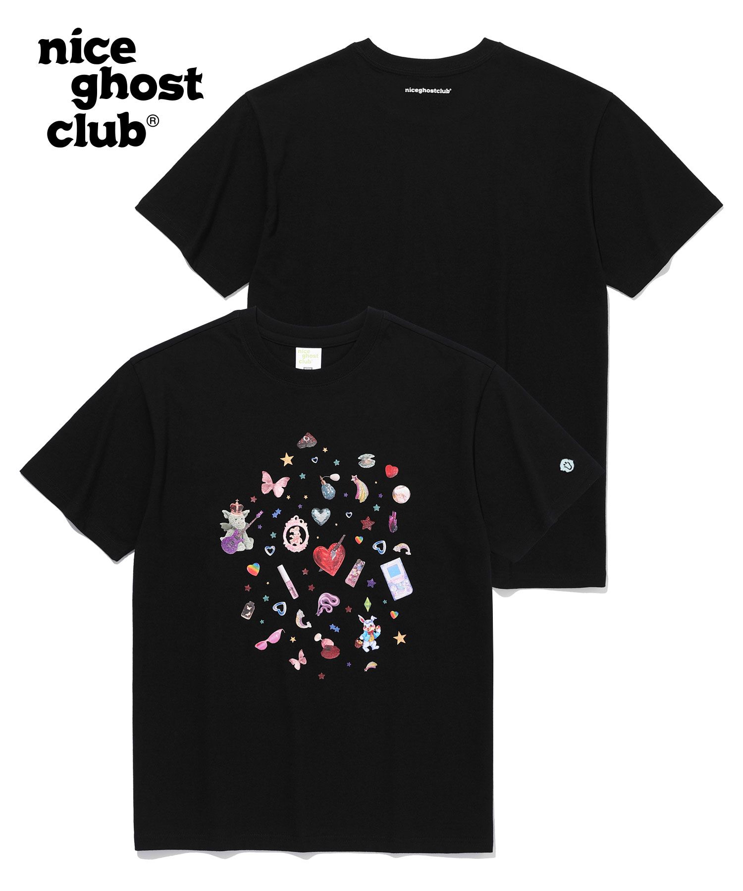 MUSINSA | NICE GHOST CLUB DECORATION STICKER T-SHIRT_BLACK