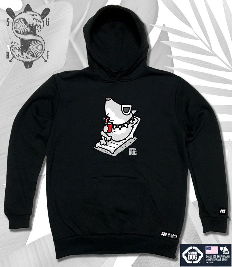 SHARK-DOG-HOODY-35 샤크독 서핑 하와이 캐릭터 그래픽 후드티 후디