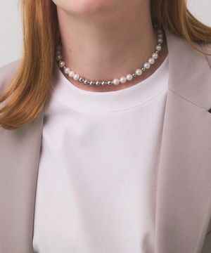 진주 초커 목걸이 남자 써지컬 구슬 체인 CLEF LOW PEARL NEC