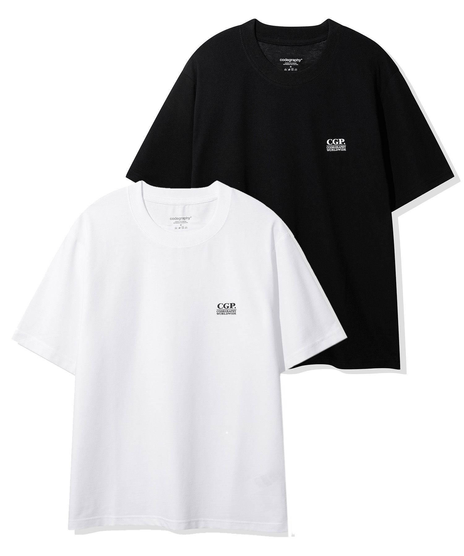 ★ codegraphy★ 2PACK CGP Small Square Logo Short Sleeve T- MUSINSA | Codegraphy [2PACK] CGP Small Square Logo Short