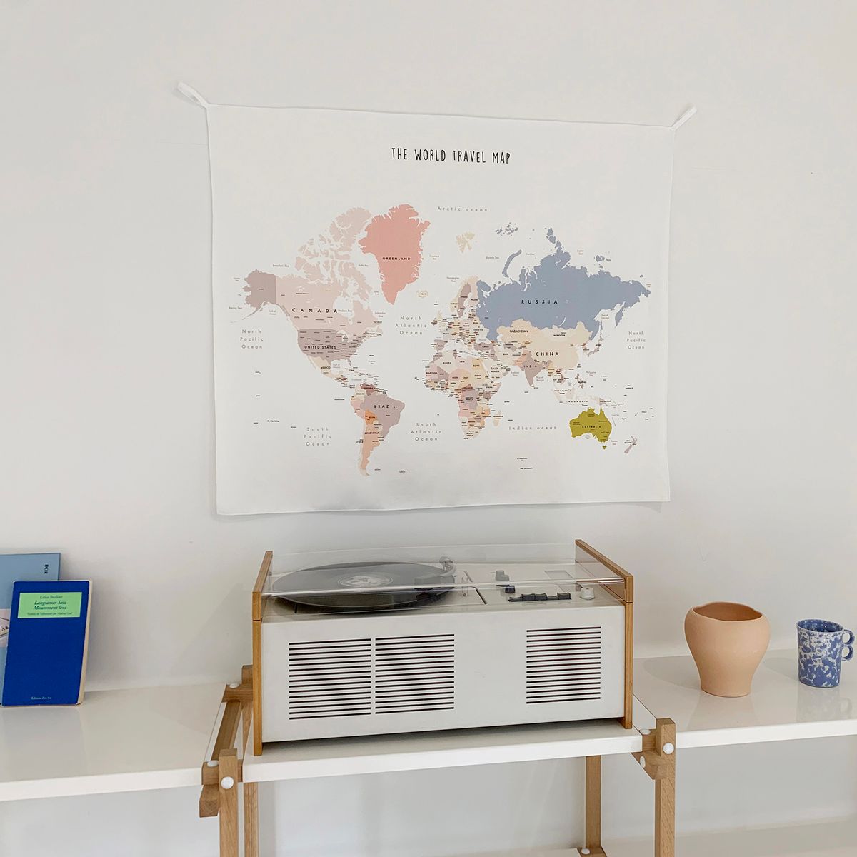 멜팅스튜디오(MELTING STUDIO) 패브릭 인테리어 포스터  / 23번 world travel map