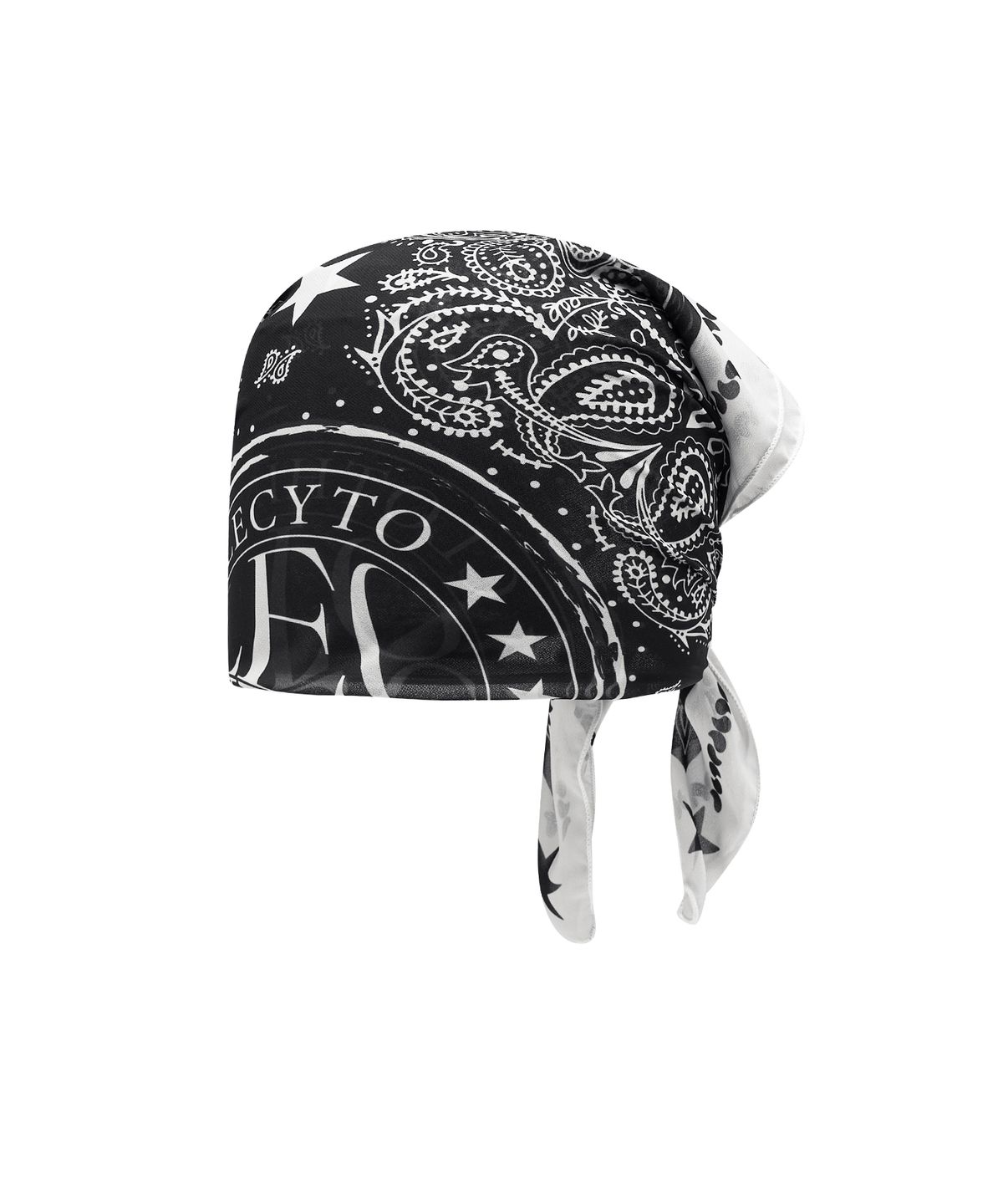 레씨토(LECYTO) Chiffon Circle Logo Scarf_[Black]