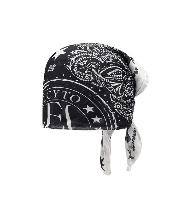 Chiffon Circle Logo Scarf_[Black]