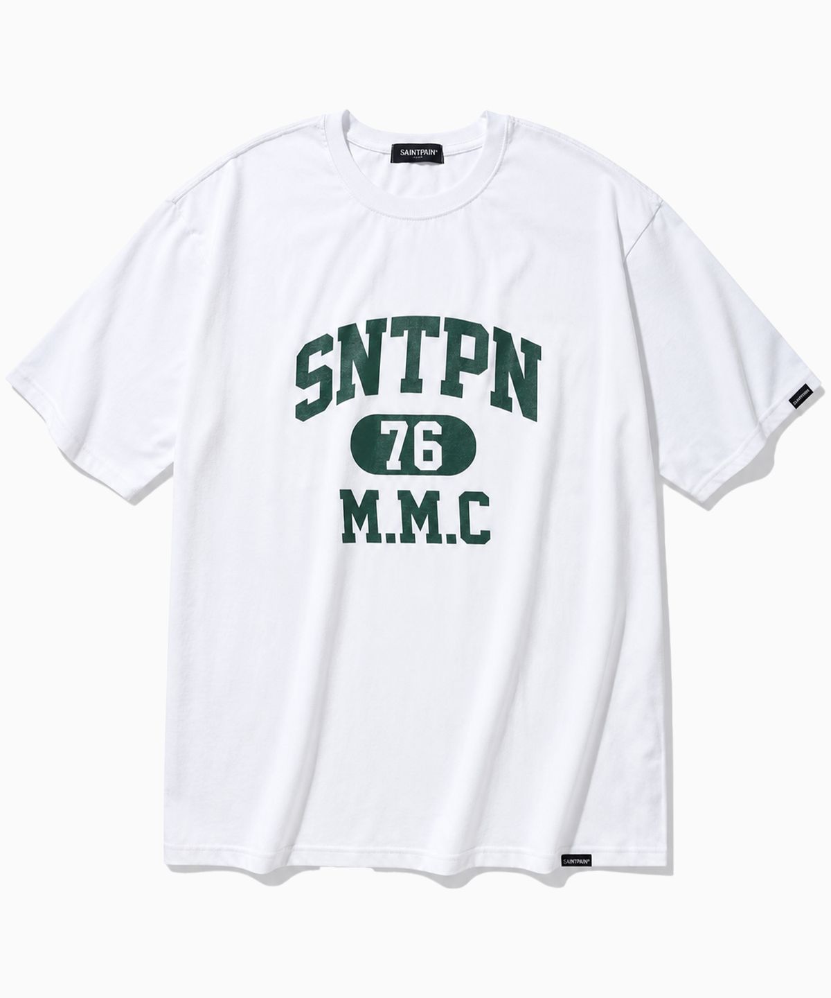 세인트페인(SAINTPAIN) SP SNTPN 로고 티셔츠-화이트