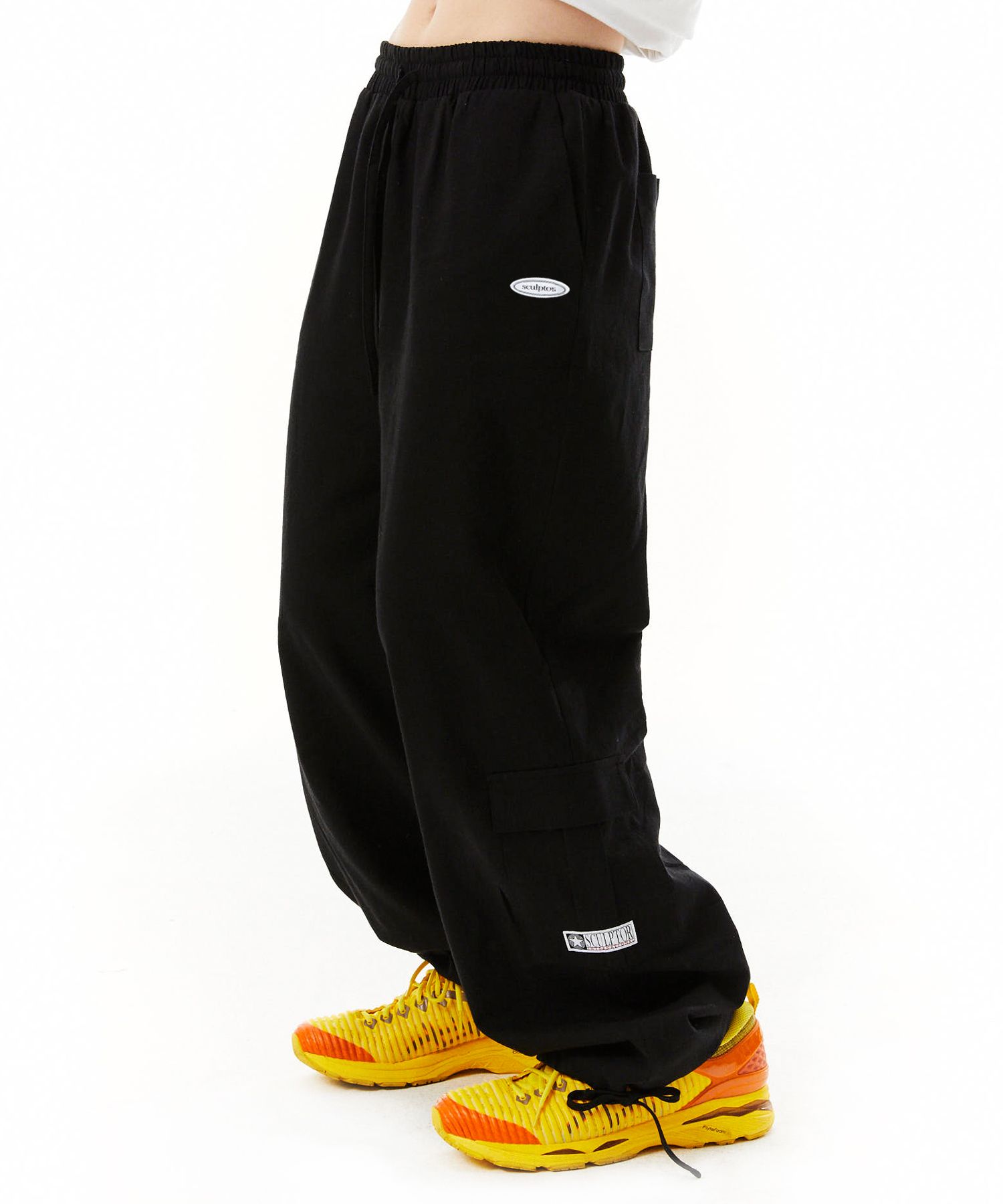 ★SCULPTOR★ Linen Cargo Jogger Pants Black SC23S418BK MUSINSA公式 | SCULPTOR Linen Cargo Jogger Pants Black