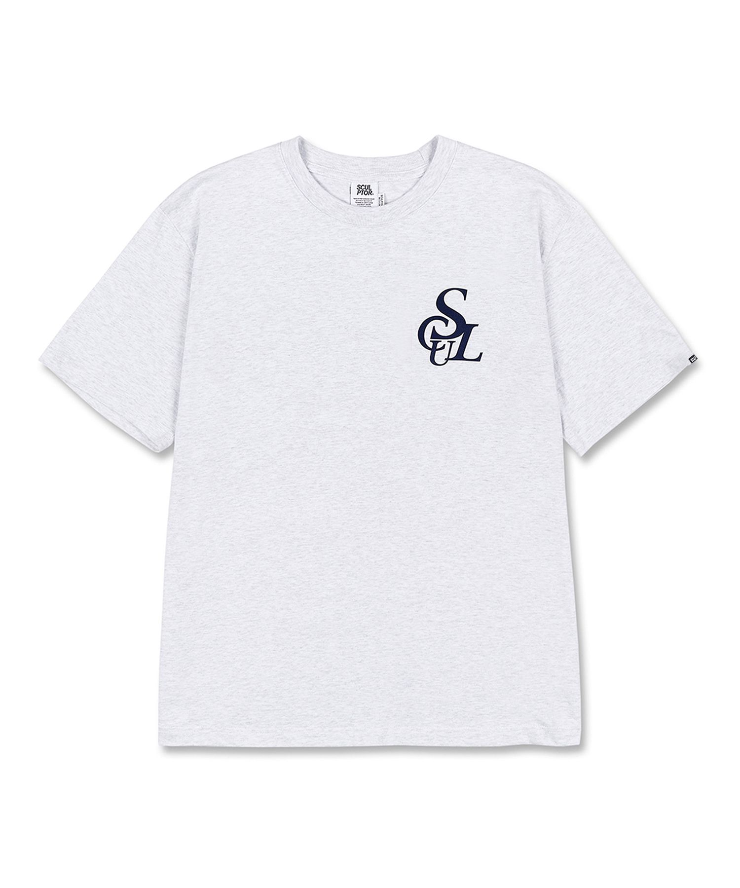 ★SCULPTOR★ Flocking Symbol Logo Tee White SC24S232WH MUSINSA | SCULPTOR Flocking Symbol Logo Tee White Melange