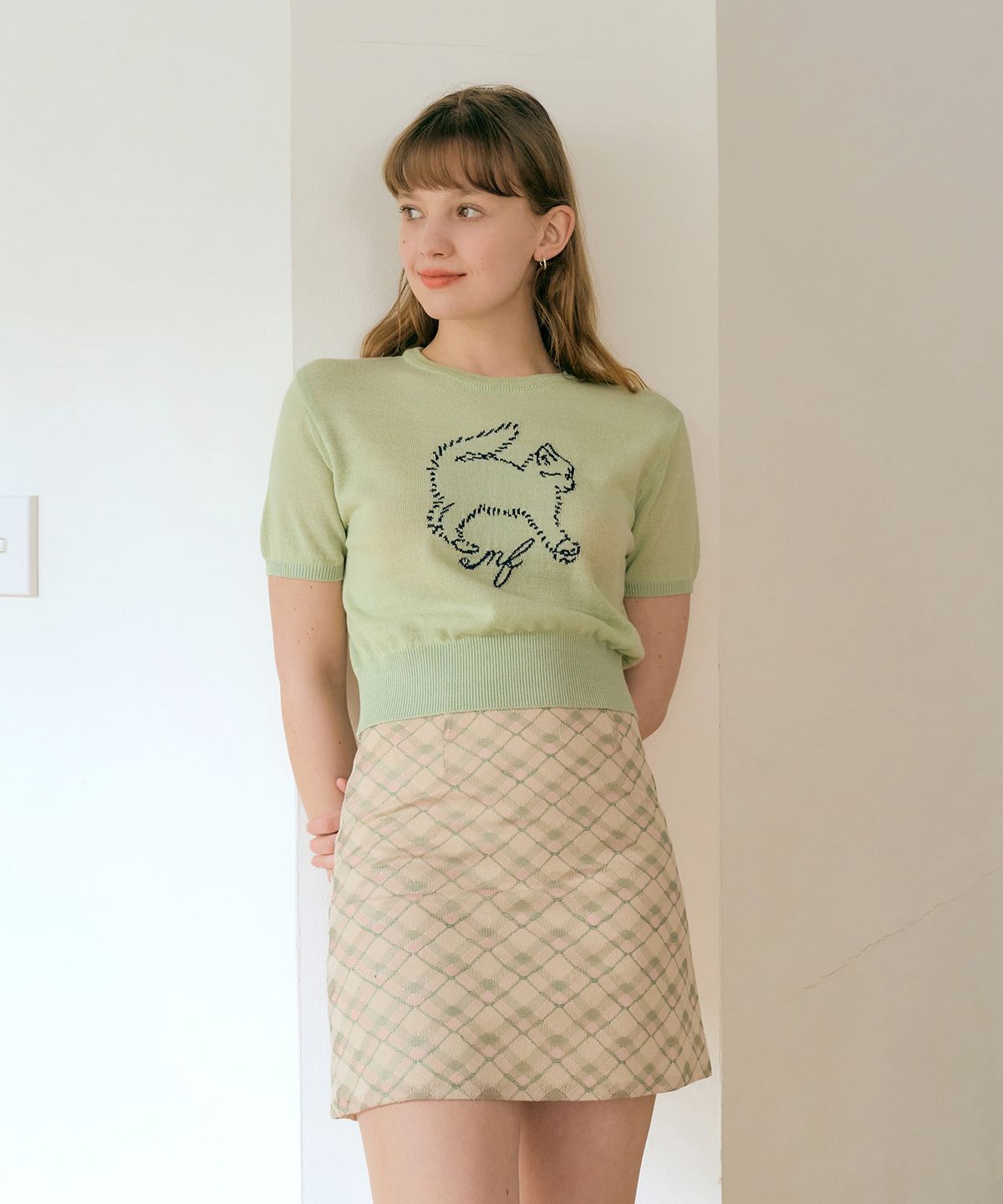 마가린핑거스(MARGARIN FINGERS) KITTY CROP KNIT (MINT)