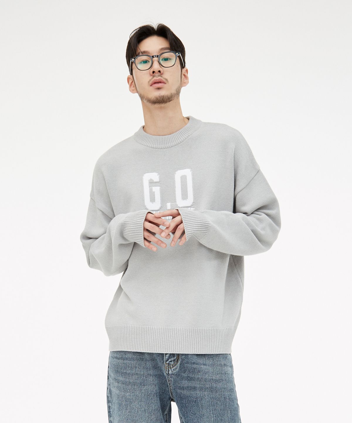 기프트오리지널(GIFTORIGINAL) (UNISEX) GO LOVE 니트 그레이