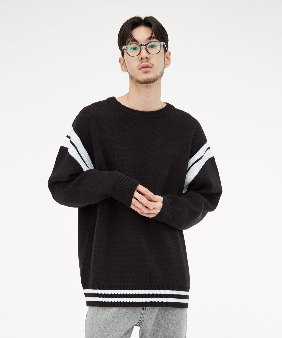 기프트오리지널(GIFTORIGINAL) (UNISEX) 테디 니트 블랙