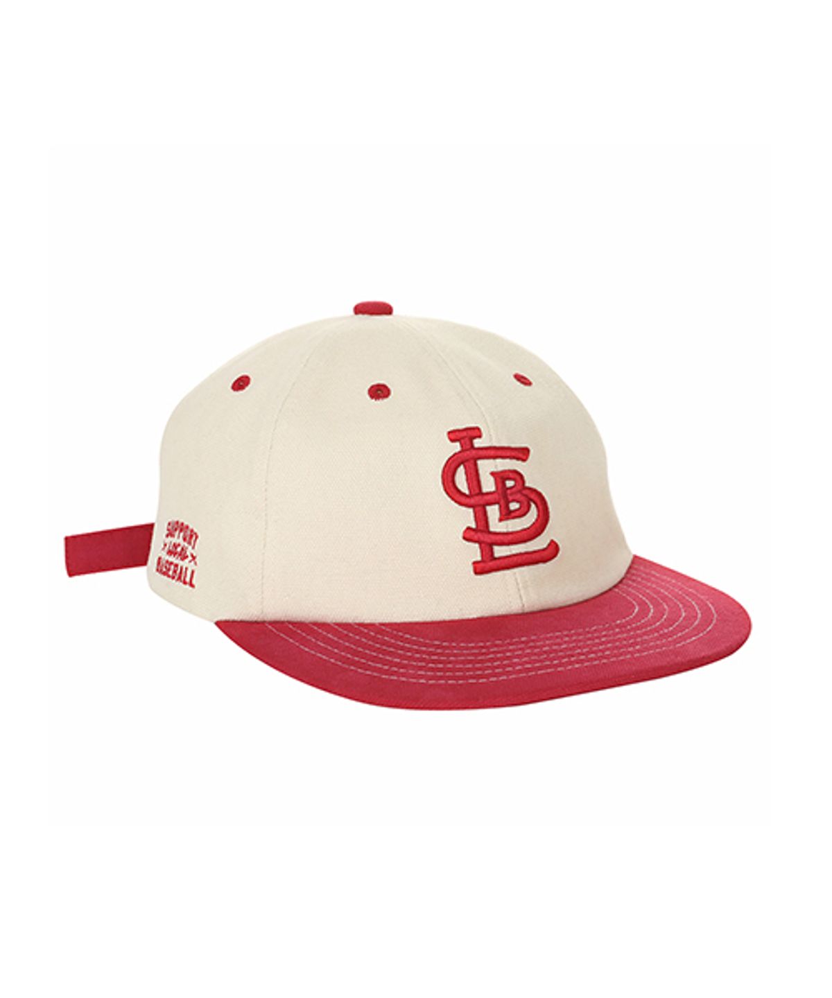 글러브웍스(GLOVEWORKS) SLB logo oxford 2-tone cap (RED)
