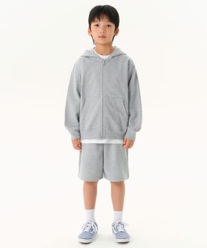 오버사이즈 후디드 스웨트 집업 [미디엄 그레이]