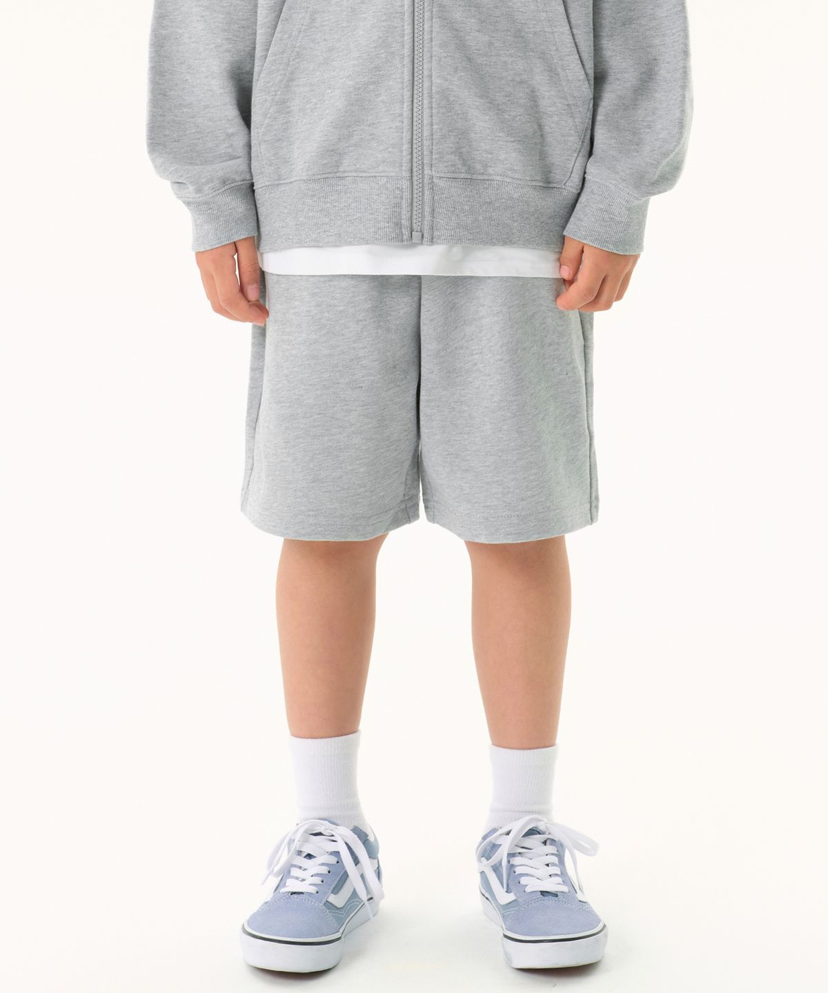 무신사 스탠다드 키즈(MUSINSA STANDARD KIDS) 베이식 스웨트 쇼츠 [미디엄 그레이]