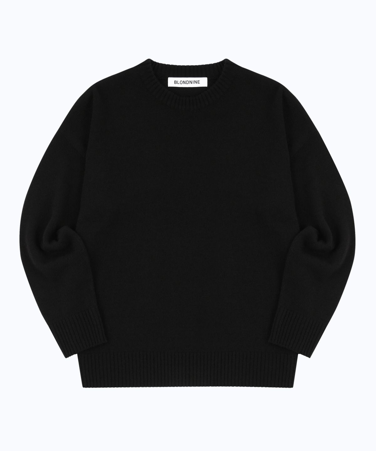 블론드나인(BLOND9) ROUND KNIT SWEATER_BLACK
