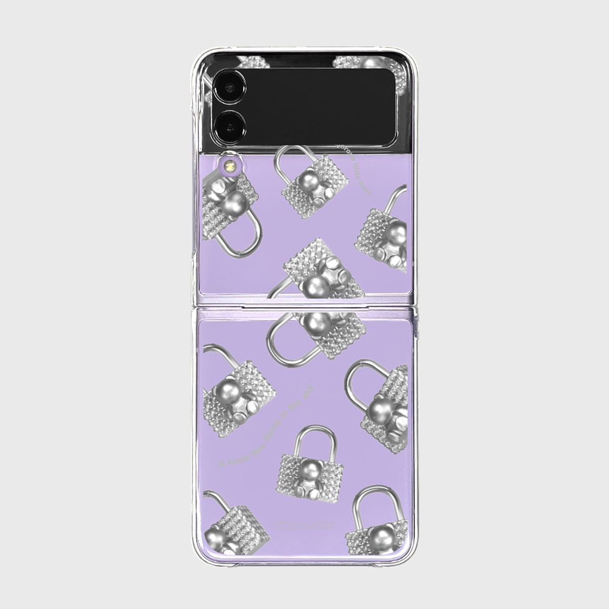 어프어프(EARPEARP) COVY PADLOCK PATTERN-GREY(Z플립-클리어하드)