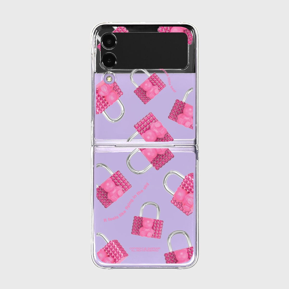 어프어프(EARPEARP) COVY PADLOCK PATTERN-PINK(Z플립-클리어하드)