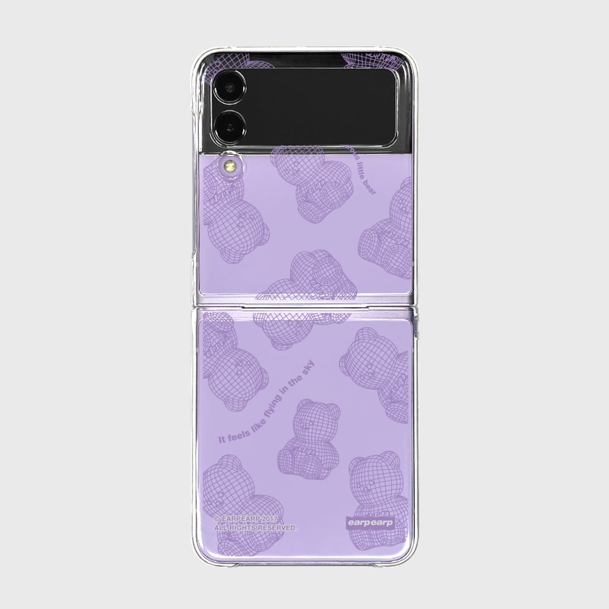 어프어프(EARPEARP) COVY GRID PATTERN-PURPLE(Z플립-클리어하드)