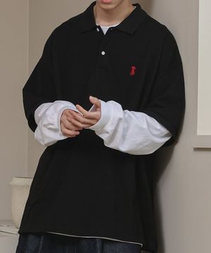 자이언트핏 피케티셔츠(블랙)