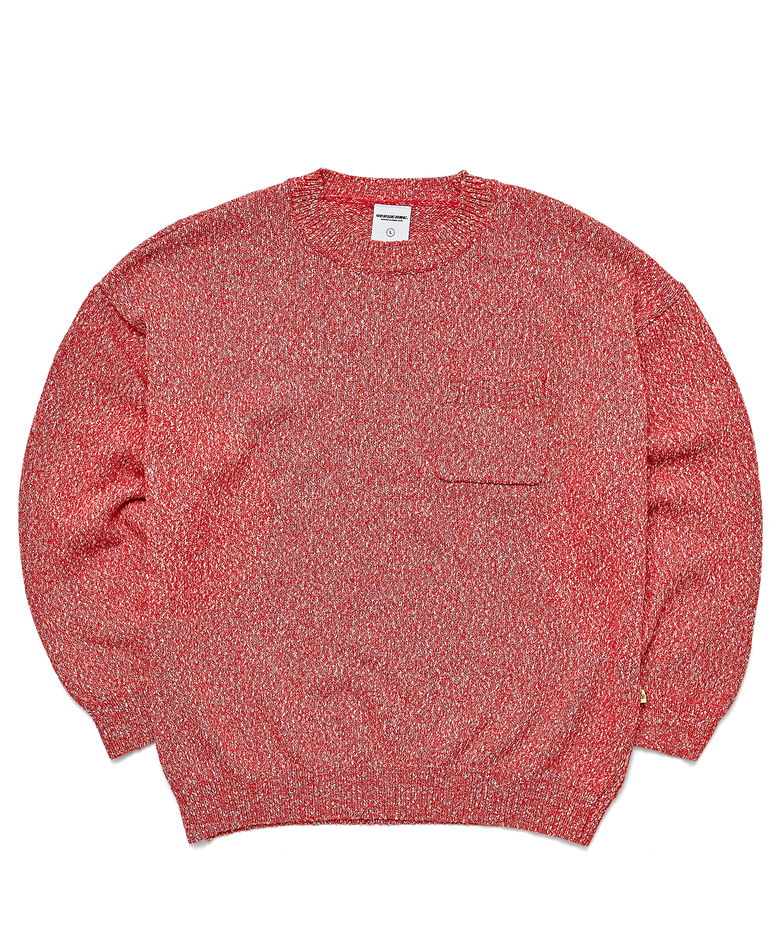 SLUB KNIT SWEATER RED