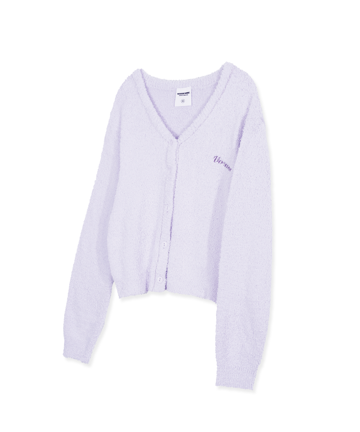 벌스원(VERSE ONE) EMBROIDERED LOGO CARDIGAN LAVENDER(NEW)