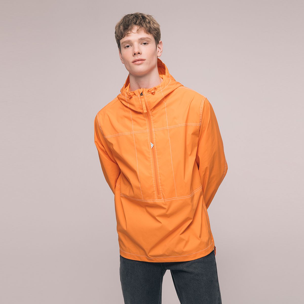 배럴(BARREL) 유니섹스 캠프닉 우븐 풀오버 오렌지 (BI1UHJK22ORG)