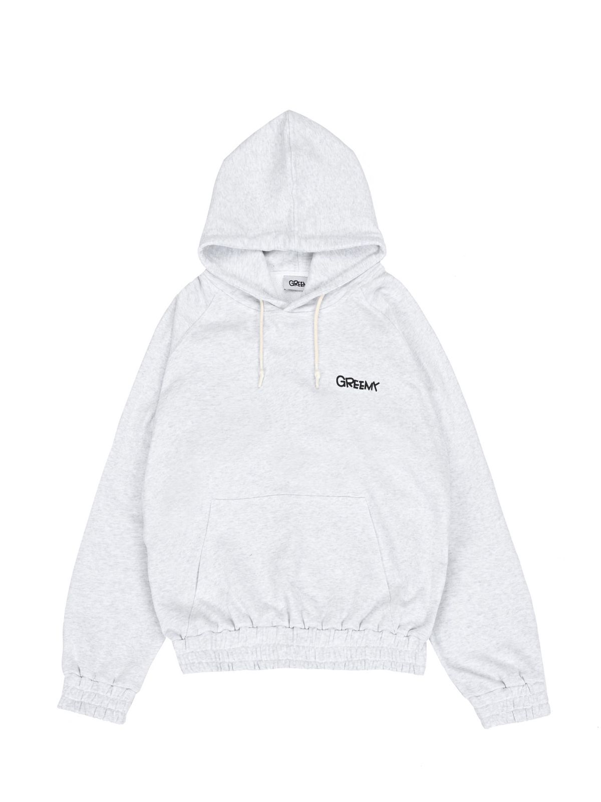 그리미(GREEMY) SMALL LOGO HOODIE (MELANG GREY)