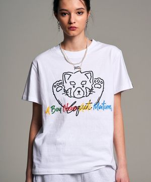 [레서팬다] 페이스 비즈 컬러 T WHITE