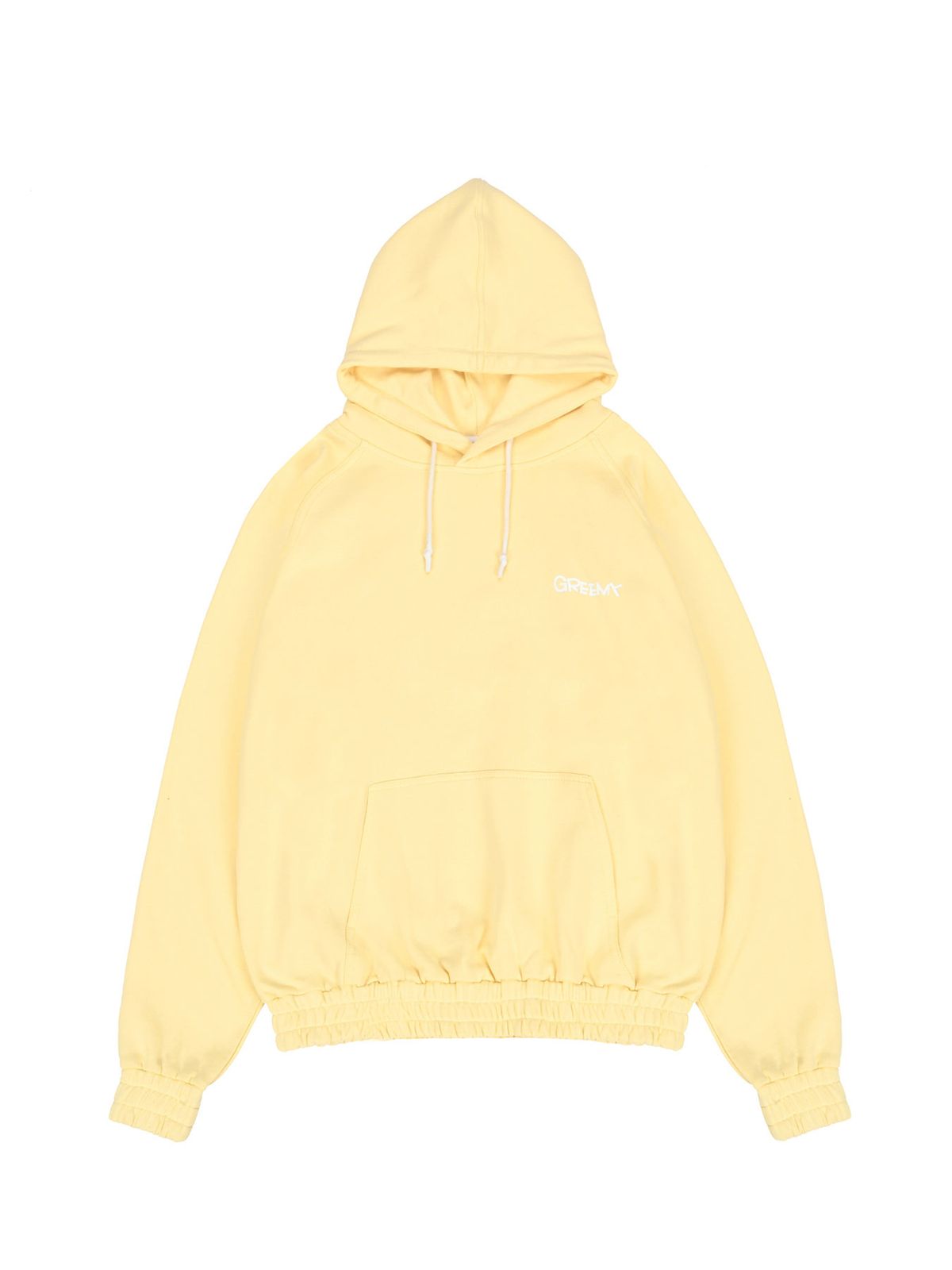 그리미(GREEMY) SMALL LOGO HOODIE (LIGHT YELLOW)