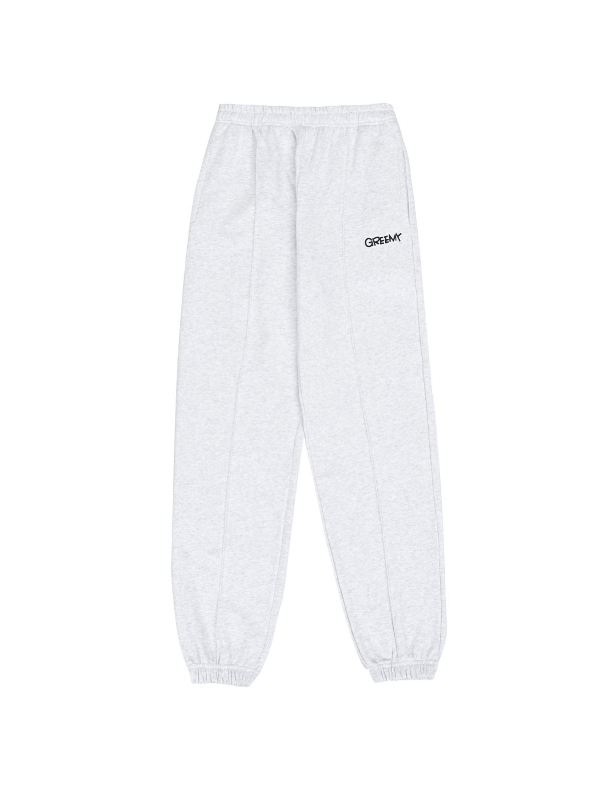 그리미(GREEMY) SMALL LOGO JOGGER PANTS (MELANGE GREY)